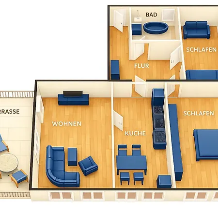 شقة - 2 Schlafzimmer - Dachterrasse *